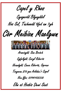 Poster Digwyddiad Cyngerdd Elusenol 09.11.2025 - Cyngerdd blynyddol yng Nghapel y Rhos, Llandrillo yn Rhos, LL28 4FB 