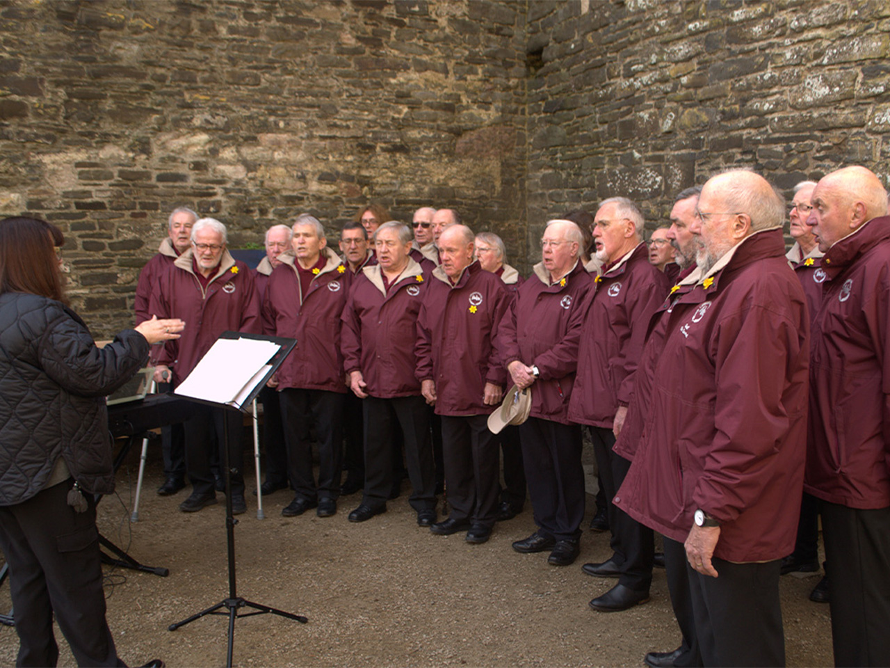 The choir singing in Conwy Castle on St. David's Day